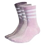 adidas, 3-Stripes Stonewash, Socken (3 Paare), Schattenviolett/Bliss Lilac/Weiß, L, Unisex-Adult