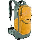 EVOC FR LITE RACE 10 Protektor-Rucksack ideal für Enduro-Rennen, Backpack (Fahrradrucksack mit LITESHIELD BACK Rückenprotektor, LITESHIELD SYSTEM AIR, Werkzeugfach, Größe: M/L), Olive / Lehm