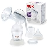 NUK Handmilchpumpe | Weiches Silikonkissen | Ergonomischer Pumphebel | Mit Perfect Match Babyflasche | 150 ml
