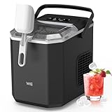 WIE Eiswürfelmaschine Kleine Eiswürfelbereiter mit Schaufel 1,3 Liter Wassertank 9 Würfel in 6 Minuten Eiswürfelmaschinen Selbstreinigende Ice Maker Leiser für Küche Büro Bar Party