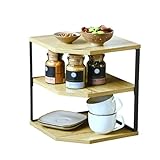 Kesper | Küchen-Eckregal mit 2 Ebenen, Material: Faserplatte, Metall, Maße: B 26 x H 28 x T 26 cm, Farbe: Natur, Schwarz | 27833