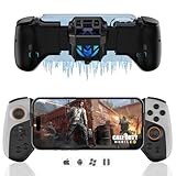 arVin Wireless Gamepad für iPhone/Android/Switch/PC, Bluetooth Game Controller mit 7-Farb-RGB-Lichtern/Programmierbaren Tasten/Kühlventilator/Vibrationsmotor - Direct Play