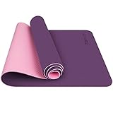 TOPLUS Gymnastikmatte, Yogamatte Yogamatte Gepolstert & rutschfest für Fitness Pilates & Gymnastik mit Tragegurt (Lila-Pink)