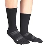Wandersocken aus Merinowolle, warm, thermisch, Winter, gemütlich, feuchtigkeitsableitend, Crew-Stiefelsocken für Damen und Herren, Black Crew01, Large