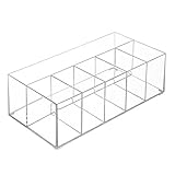 InterDesign Clarity Kosmetik-Organizer für Schminktisch, Kommode oder Badezimmerschrank für Make-up, Schönheitsprodukte, Haar-Accessoires, 6 Fächer – transparent