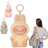 LEWBDF Labubu Plüsch Schlüsselanhänger, Labubu Kuscheltier, Labubu Monster Keychain, Labubu Plüsch Anhänger, Labubu Puppe, Labubu Plush Doll, Geschenke für Jungen und Mädchen (Blanco-X)
