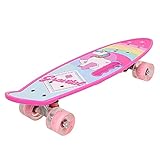 Supfine Skateboard Komplette 24 Zoll Mini Cruiser Skateboard für Kinder Jugendliche Erwachsene, LED Leuchtrollen mit All-in-one Skate, ABEC 7 Lager (Rosa)