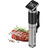 Pveanns Sous-Vide-Präzisionskocher, WiFi-Präzisionskocher mit Einhängethermostat, 3D-Zirkulationsheizung, App-Steuerung, Temperaturregelung 0–90 °C, IPX7 wasserdicht für die ganze Familie