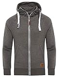 Yazubi Sweater Jacke Herren Kapuze Oversize Hoodie Zipper Männer Kapuzen Sweatshirtjacke Zip Hoody Kapuzenpullover Jacob, Grau (Tornado 183907), XL