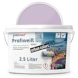 Preismaxx Profiweiß Wandfarbe lila 2,5L, hohe Deckkraft, Dispersionsfarbe innen, Innenwandfarbe Raumfarbe Flieder deckend, Deckkraftklasse 2, matt Innenfarbe Profi Qualität