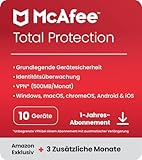 McAfee Total Protection 2024 Amazon Exclusive, 10 Geräte | Antivirus, VPN, Passwort-Manager, Mobil- und Internetsicherheit | PC/Mac/iOS/Android|15-Monats-Abonnement | Aktivierungscode per E-Mail