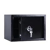 Safe Tresor Klein mit 3 Schlüssel, 4.6L Tresor aus Stahl für Zuhause, Mini Wandtresor für Bargeld Schmuck, 23 x 17 x 17 cm