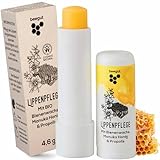 beegut Manuka Lippenpflege - Lippenbalsam mit Manuka Honig, Propolis & Bienenwachs - spendet Feuchtigkeit & schützt intensiv (3er Pack) (1er Pack)