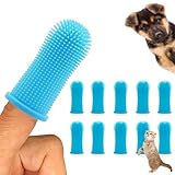 10Pcs Zahnbürste Hund, 360º Hunde Finger Zahnbürste, Silikon Haustiere Zähne Reinigung Zahnbürste Kit für Hunde, Welpen, Katzen & Kleine Haustiere Zahnpflege