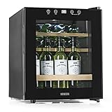 N8WERK Weinkühlschrank für bis zu 15 Flaschen Wein | Leise Kompressortechnologie, freistehend, Temperaturbereich 4 °C - 18 °C, Thermoverglasung | LC-Display, LED-Beleuchtung