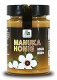 Manuka Honig MGO 550+ 250g aus Neuseeland - Laborgeprüft, abgefüllt und MGO zertifiziert in Deutschland - Nachhaltig verantwortungsvoll: Kein Plastik sondern verpackt in Recyclingglas!