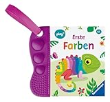 Ravensburger Play+ flip&pop: Erste Farben (Mein allererstes Beißbuch), Baby-Buch ab 6 Monate, Badebuch mit Pop-Its: Mein allererstes Beißbuch