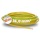 10 Meter Lapp 4520006 H07V-K 16,0 mm² grün-gelb I Erdungskabel I Schutzleiter 16mm2 I Verdrahtungsleitung I Aderleitung flexibel I PVC-Einzelader I Litze I Verdrahtung