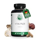 Vital Pilze - Veganer Pilzkomplex | Hochdosiert mit 1300mg pro Tagesdosis| 180 Stück | Vorrat für 3 Monate | aus 7 Vitalpilzen | Ohne Zusätze | Green Naturals®