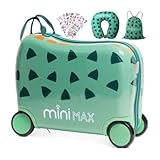 Minimax Kinderkoffer Hartschale Handgepäckkoffer Kofferset 45x36x20cm für Kinder Jungen und Mädchen 29L Kindergepäck Handgepäck Trolley Hartschalenkoffer für Easyjet 45x36x20 mit 4 Rädern Dinosaurier