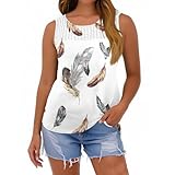 LINGHAOEU Deals des Tages Heute Ärmellose Bluse Damen Trägershirt Damen Plus Elegant Sommer Tank Sleeveless Park Spaghettiträger mit Floralem Print Grau 3XL