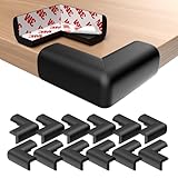 Septeamay 12 Stück Kantenschutz Baby & Kinder, Eckenschutz Baby mit Schaumstoff, Stoßschutz Kindersicherung für Tischkanten und Scharfe Stellen, Selbstklebend Tischeckenschutz mit 3M Kleber, Schwarz