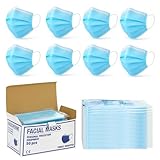 Bottari Einweg-Gesichtsmasken, 3-lagig, einzeln verpackt, CE-zertifiziert, persönliche Schutzvorrichtung, mit weichen Gummibändern, Packung mit 50 Stück
