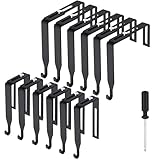 Purple Star 12 Stück Türhaken zum Einhängen-verstellbarer Metall Türhaken-Schwarze Kleiderhaken Für Die Türaußenseite-stabile Garderobenhaken für Schranktür und Zimmertür