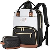 IGOLUMON Rucksack Damen 15,6 Zoll Laptop Schulrucksack Teenager Schultasche Wasserdicht Backpack Women Elegant für Schule Business Reise Arbeits Schwarz