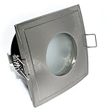 Kamilux Aqua Square LED Halogen Badstrahler Einbaustrahler, HOCHVOLT GU10 Fassung, Feuchtraum IP65, OUT65, Bad Badezimmerstrahler eckig, quadratisch, auch für den Duschbereich oder Aussenbereich