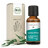 NeoOrganic® BIO Eukalyptusöl 100% naturrein – Echter Eukalyptus – bei Erkältung – hoher Anteil +80% an eucalyptol – ätherisches Eukalyptus Öl – Eucalyptus Oil – 30ml