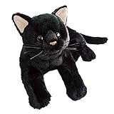 PW TOOLS Schwarze Katze Plüschtier, Schwarze Katze Plüschtier, Niedliches Plüschkätzchen Spielzeug für Kinder, Realistisches Weiches Plüschtier Geschenk für Geburtstag/Halloween/Weihnachten