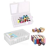 yeemeen Nähgarn Aufbewahrungsbox, 2Pcs Nähgarn Box, Garnrollen Aufbewahrung für 42 Garnrollen Praktische Garnrollen Aufbewahrungsbox für Aufbewahrung Stickgarn