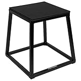 Retrospec Leap Plyo Box Jump Platforms for Home Gym Plyometric Jumping & Jump Box Exercise, 12', Matte Black