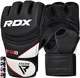 RDX Profi MMA Handschuhe Grappling Sparring Training, Maya Hide Leder, Kickboxen Kampfsport Gepolstert Gloves, Muay Thai Boxsack Sandsack Pratzen Boxen Punchinghandschuhe, Herren Damen Martial Arts