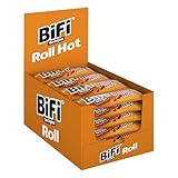 BiFi Roll Hot – 24er Pack (24 x 45g) - Salami Snack in einem lockeren Teig – Original Wurstsnack To Go - für Unterwegs, im Büro oder beim Sport - mit Pfeffer, Koriander und Knoblauch