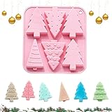 CUVZORA Weihnachts Schokoladenform Silikon, Weihnachtsbaumform Schokoladenform, Wiederverwendbar Weihnachten Silikonform, für Kuchen, Schokolade, Gelee, Pudding