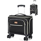 Lekeinchi 4 Rad Laptop Trolley Business mit 6 Packwürfeln & 15.6 Zoll Laptopfach, Groß Erweiterbar Reisekoffer Handgepäck, Leicht Wasserdicht Rollkoffer Aktenkoffer für Reisen/Business/Damen, Schwarz