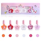 LOPHE Kinder Nagellack Set, 6-Farbiger Kindernagellack auf Wasserbasis, Ungiftig und Geruchlos, Abziehbar, Schnell Trocknend für Mädchen
