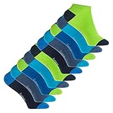 Footstar Kinder Baumwoll Sneaker Socken (10 Paar) mit abgesetzter Ferse und Spitze - Caribbean 27-30