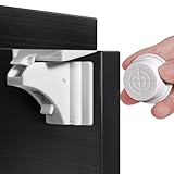Mexgcom Magnetisches Schrankschloss, Kindersicherung Schrank 12 Schlösser + 3 Schlüssel, Kindersicherung Schrank Schubladensicherung ohne Bohren - Weiß