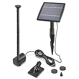 esotec Teichpumpe Wasserspiel Solar-Springbrunnen Kit 1,5/140 pro, Komplettset Sprinklerpumpe, Solarmodul 1,5W, Solarbrunnen für Gartenteich Springbrunnenpumpe, Direktbetrieb 0,8m 140l/h 101905