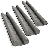 COM-FOUR® 3X Zugluftstopper für die Tür - Türbodendichtung - Luftzugstopper mit Doppeldichtung - Schutz vor Luftzug und Lärm - 86 cm