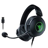 Razer Kraken V3 Hypersense - Kabelgebundenes USB-Gaming-Headset mit haptischer Technologie (TriForce Titanium 50mm-Treiber, THX Spatial Audio, abnehmbares HyperClear Cardioid-Mikrofon) Schwarz