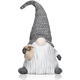 EKARSEN Plüsch Wichtel Gnom 50cm, Handgemachte süße Skandinavische Tomte Weihnachtsdeko, Geschenke für Kinder Weihnachten (Grau)