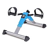 Fußpedaltrainer - Faltbare tragbare Fuß-, Hand-, Arm-, Beinübungsrapper-Maschine - Faltbare Mini-stationäre Fahrradpedal, Fitness Reha-Fitness-Trainingsgeräte für Senioren, ältere Menschen, PT (Blau)