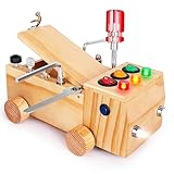 OAKJAR Montessori Schraubendreher Brett, Montessori Spielzeug ab 2-6 Jahre, Montessori Busy Board, Holzspielzeug Motorikspielzeug, Lernspielzeug für Babys Kleinkinder Jungen Mädchen