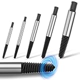 Schraubenausdreher Set Profi, 5 Stück Linksausdreher Werkzeug M3-M18 Screw Extractor Kit Silber Schrauben Ausdrehwerkzeug Titan Ausdreher Damaged Screw für Rohre Beschädigte Schrauben