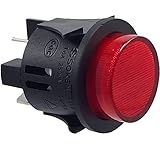 Taster PS18-16 Einbau ø 25mm 250V 16A rot, beleuchtet push-EIN, Flachstecker 6,3mm