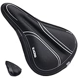 Zacro Sattelbezug Gelüberzug, gepolsterter Fahrradsitzbezug für Männer und Frauen, Upgrade Memory Foam Polsterung Fahrradsitzbezug Sattelbezüge für Peloton,Mountain Road Cycling Bike, 28cm x 18cm